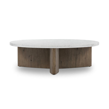 Toli Coffee Table, Italian White Marble